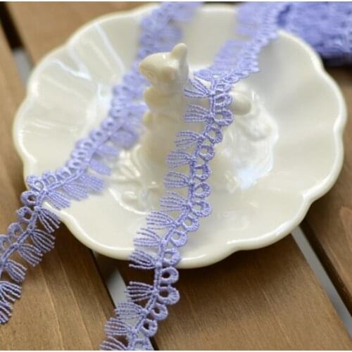 4 Meters/lot Width 1.6cm High Quality Light Purple Water Soluble Lace Ribbons Fabric Trim DIY Sewing Handmade Craft Materials