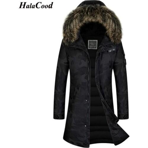 Halacood Male Fashion Military White Duck Down Jackets Winter High Quality Camouflage Winter Men Thick Warm Long Hooded Parkas