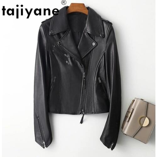 Genuine Style Korean Leather Jacket Women Spring 2021 100% Sheepskin Coat Female Biker Jackets Veste Femme Pph4465