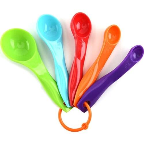 5Pcs/Set Home Portable Rainbow Measuring Spoon Scale Measuring Spoon Milk Powder Seasoning Spoon DIY Baking Tools