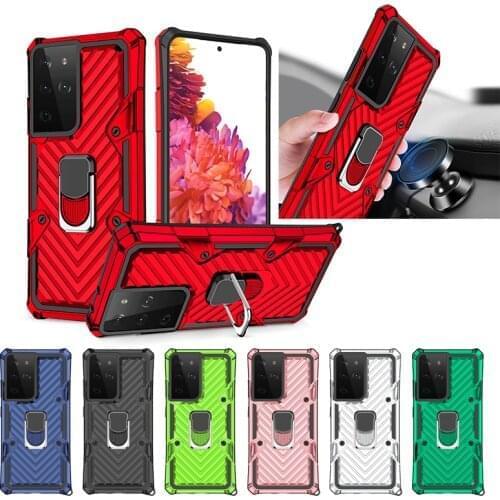 Magnetic Kickstand Case For Samsung Galaxy Note 20 ulrta S21 S20 ulrta Plus EF 5G Shockproof Armor Car Holder Ring TPU Cover