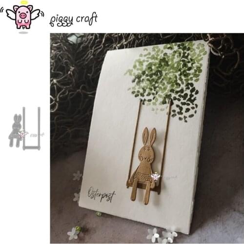 Piggy Craft metal cutting dies cut die mold Swing Bunny Rabbit Scrapbook paper craft knife mould blade punch stencils dies