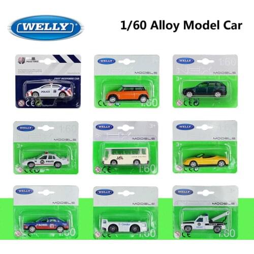 WELLY Diecast 1:60 Mini Model Car Toyota Corolla/Airport Special Vehicle Bus Tractor Trailer Alloy Metal Toy Car For Kid Gifts