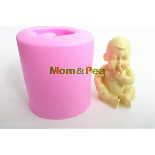 Mom&Pea 0010 Free Shipping Baby Boy Shaped Silicone Soap Mold Cake Decoration Fondant Cake 3D Mold Food Grade Silicone Mould
