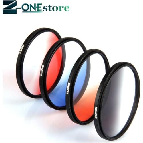 Zomei gradient mirror set 52 58 62 72 67 77 82mm medium gray mirror gnd gradient gray blue red orange camera filter