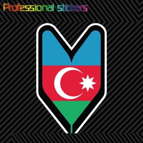 Azerbaijani Driver Badge Sticker Die Cut Decal Wakaba Leaf Soshinoya Azerbaijan Stickers for Motos, Cars, Laptops, Phone