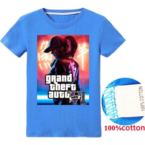2020 Newest Grand Theft Auto Kids T Shirt for Boys Children Tops Short Sleve Gta 5 Tshirts Cotton Tees Girls Clothes