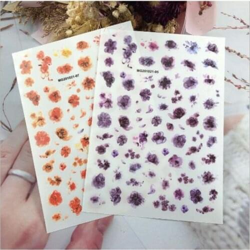 Fashion New Arrival Hot Selling Dry Nail Stickers Flowers Nail Decals Nail Art Dry Nail Ornament