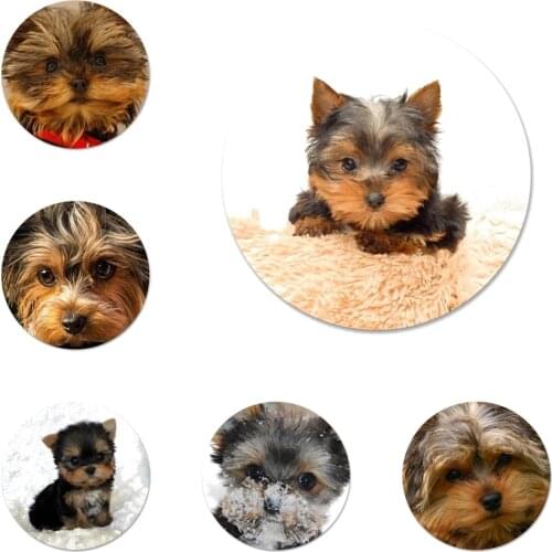 I Love My Yorkie dog puppies Badge Brooch Pin Accessories For Clothes Backpack Decoration gift