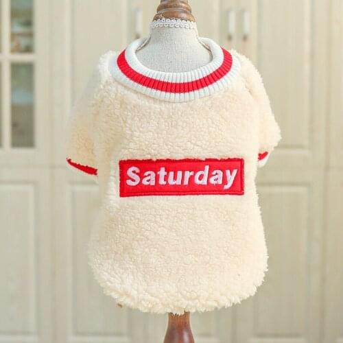 PETCIRCLE Pet Clothes Teddy Pomeranian Small Dog Puppies Clothes Puppy Dog Thickening Autumn And Winter Round Neck Shirt