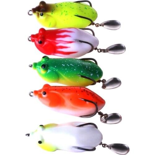 Frog Lure On Sale 5Pcs 6cm 13g Fishing Top Layer Soft Plastic Simulate Artificial Bait Swim Floating Colorful Tackles with Hook