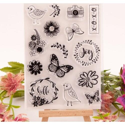 Butterfly Bird Transparent Clear Silicone Stamp Seal DIY Scrapbook Rubber Stamping Coloring Embossing Diary Decoration Reusable
