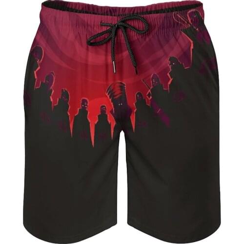 Summer Men Causal Short Breathable Quick Dry Geeky Japanese Anime R340 Sports Akatsuki (13) Male Shorts