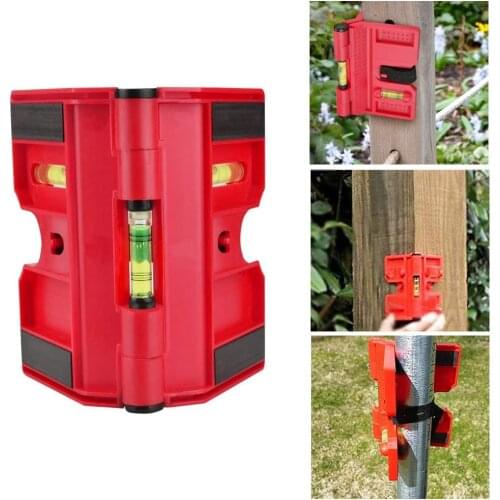 Level Fence Post Pipe Magnetic Adjustable With Strap Horizontal Vertical 3 Vials For Metal Pipes And Posts Attachment