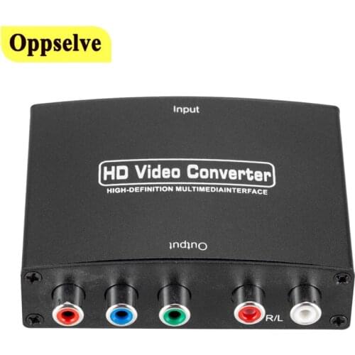YPBPR Component 5 RCA Video R/L Audio Converter for DVD HDTV Monitor Projector HDMI-compatible to YPbPr Video R/L Audio Adapter