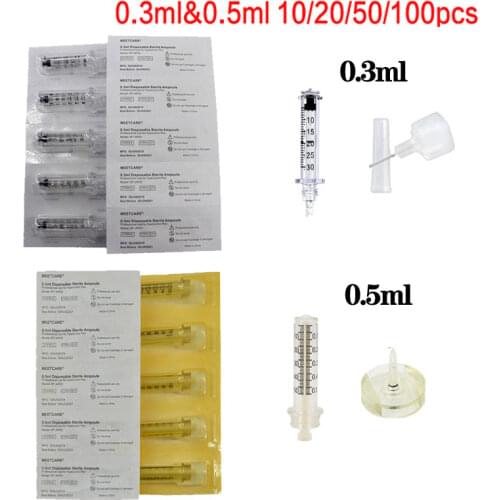 0.3ml 0.5ml Disposable Ampoule Head for Hyaluron Pen Anti Wrinkle Lip Lifting with High Pressure Lip Injection Water Syringe