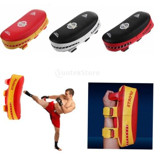 1pcs Kick Boxing Strike Curved Arm Leg Pad MMA Focus Muay Thai Punch Shield Mitt - 3 Colors