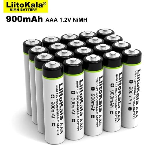 10PCS Original LiitoKala 1.2V AAA 900mAh NiMH Rechargeable Battery for Flashlight, Toys,Remote control