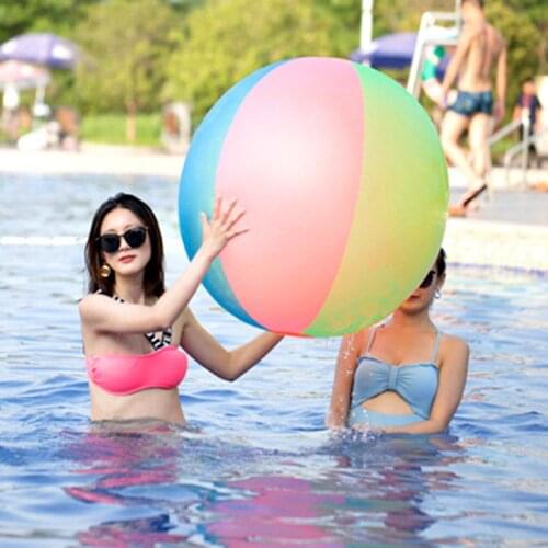 100cm Rainbow PVC Inflatable Kids Beach Ball Swimming Pool Outdoor Game Toy