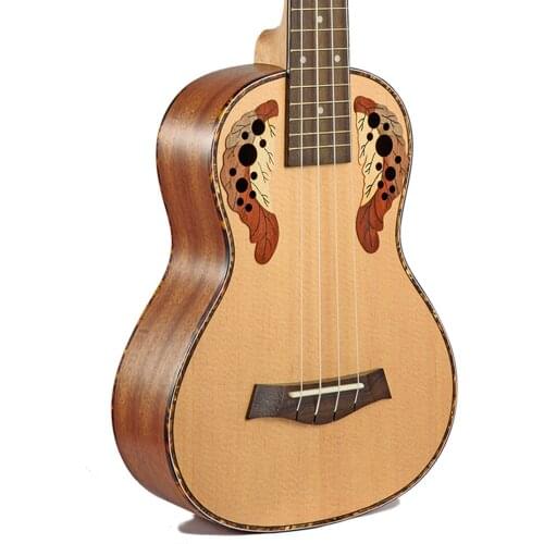 26" tenor Spruce Ovation Grape hole 4 Strings ukelele Hawaii mini small guita ukelele travel acoustic guitar Uke Concert