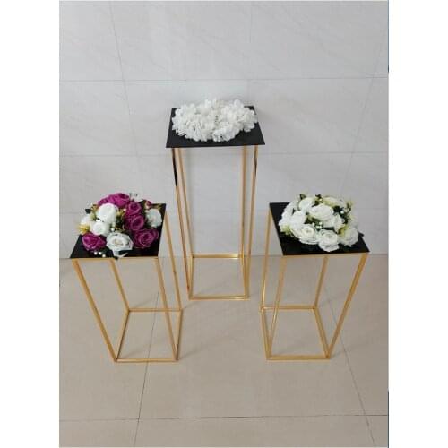 3- 6pcs Iron Stand Flower Wedding Table Centerpieces Cake Holder Acrylic Plinths Floral Vase For Birthday Party Stage Backdrops