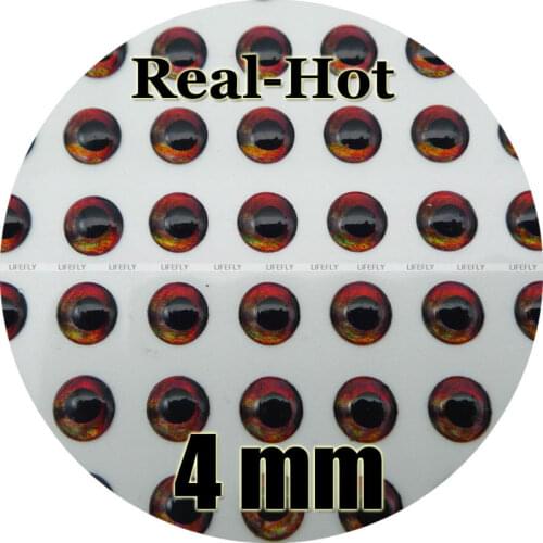 4mm 3D Real.Hot / Wholesale 400 Soft Molded 3D Fish Eyes, Fly Tying, Jig, Lure Making