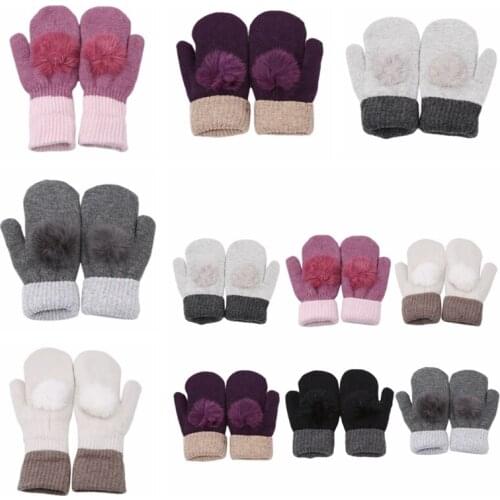 5 Colors Womens Cashmere Wool Knitted Gloves Winter Warm Double Thickening Mittens Women Men Stretchy Mittens Glove Hand Warmer