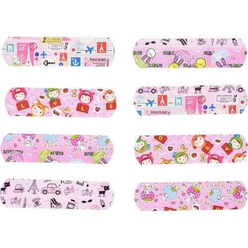 50PCs Cartoon Cute Waterproof Band-Aid Bandage Sticker Baby Kids Care First Band Aid Travel Camping Medical Emergency Kit
