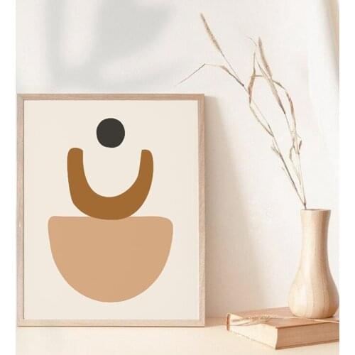 Abstract Neutral Tone Wall Art Print Mid Century Modern Poster Earth Tone Art Canvas Painting Picture for Living Room Home Decor