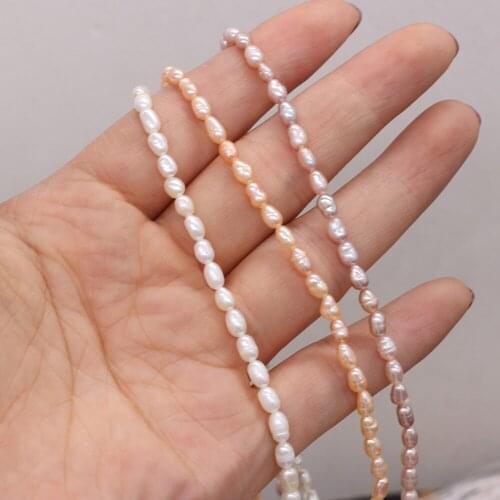 Fine 100% Natural Freshwater Pearl Flat Shape Loose Beads Jewelry Making Bracelet Necklace Earring for Women Gift Size 3-4mm