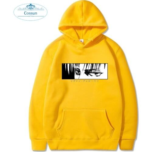 COSSUN Hot Anime Attack on Titan Levi Ackerman Printed Fashion Hoodies Pullover Harajuku Hooded Sweatershirt Unisex