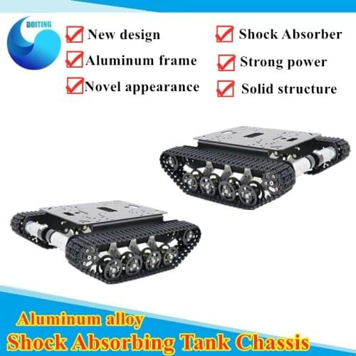 Metal RC Robot Tank Chassis Shock Absorbing Tank Kit Mobile Platform for Arduino U no r3 Raspberry Pie DIY Toy