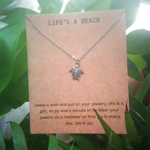 Sea Turtle Tortoise Necklaces Ocean Waves Beach Conch Shell Yoga Pendants Women Men Unisex Trendy Jewelry Lovers Christmas Gift