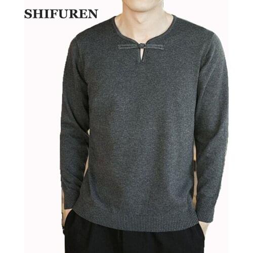 SHIFUREN Sweaters Men 2019 New Spring Casual Pullovers Round Neck Male Sweater Jumpers Long Sleeve Knitwear Tops Plus Size M-3XL