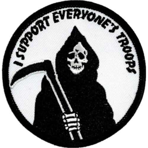 Custom Embroidered Patch Black Skull Punk Embroidery Sew On Iron On Badge Fabric Applique Craft Transfer customized logo