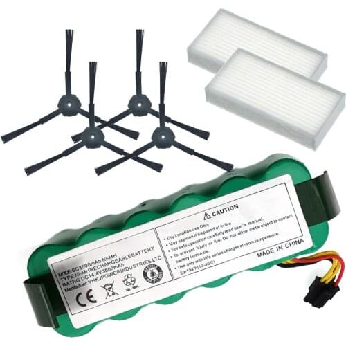 NI-MH 14.4V 3500mAh panda X500 Battery*1+Side Brush*4 +Hepa Filter*2 for Ecovacs Mirror CR120 Vacuum cleaner for Dibea X500 X580