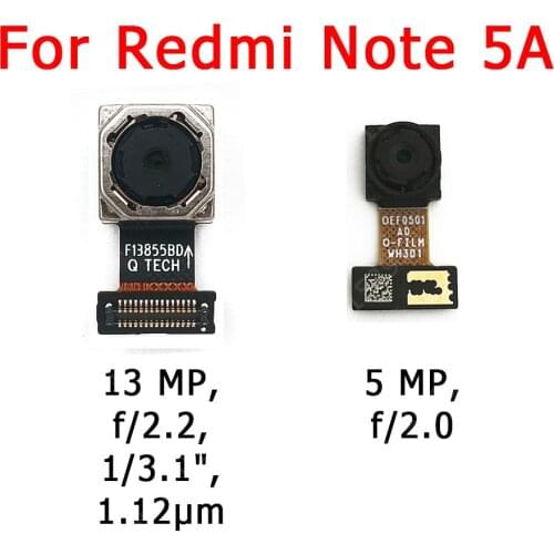 Original Front and Rear Back Camera For Xiaomi Redmi Note 5A Main Facing Camera Module Flex Cable Replacement Spare Parts