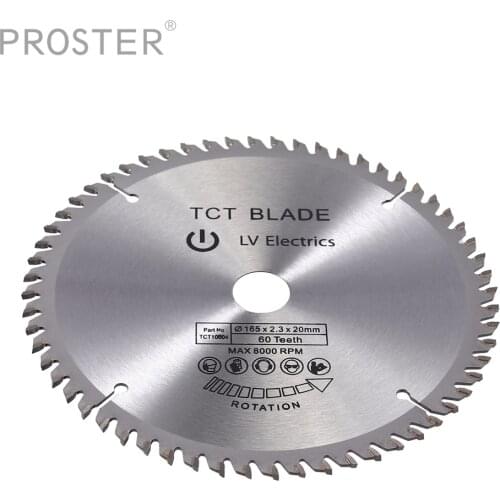 Proster For soft wood cutting 165mm 60T 16mm Bore TCT Circular Saw Blade Disc for Dewalt