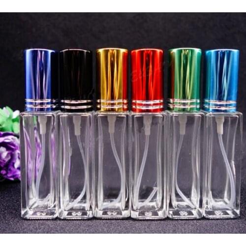 10ML Transparent Long Square Bottle Perfume Glass Empty Spray Bottle