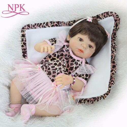 NPK Realistic girl Bonecas Reborn Babies Dolls Fashion Full Silicone Vinyl bebe Doll com corpo de silicone menina