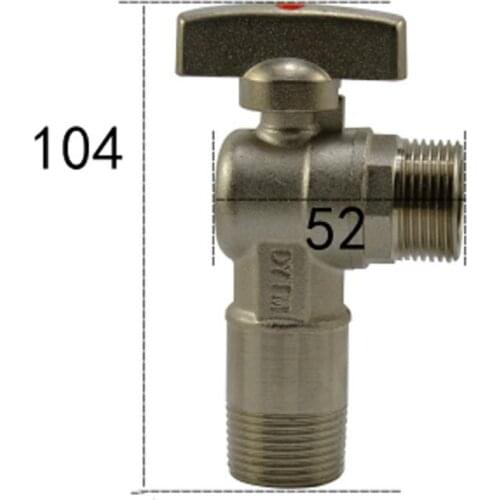 3/4" BSP Male Ball Angle Valve Elbow 90 Degree Hole Size 15mm Water Gas Oil Height 104mm Blue Point
