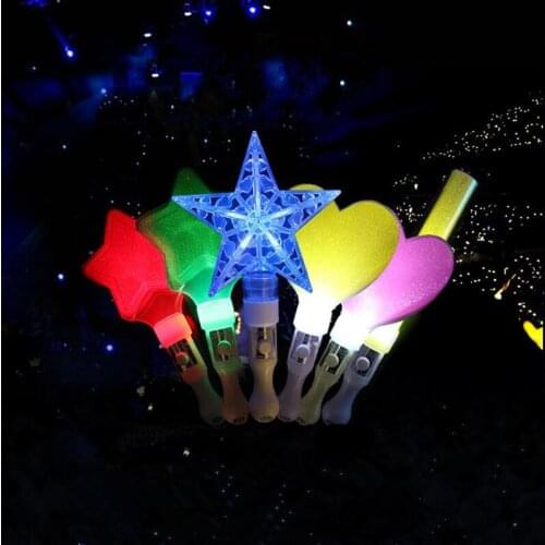 Led glow stick Star Heart LED Sticks Light-Up Wands Festival wedding Party Decoration Concert Prop Bar toy Christmas