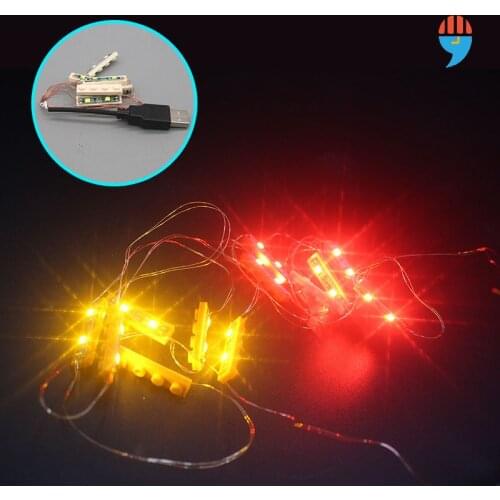 6 in 1 Led Light Set Building Block City Street Ceiling Light Lamp Model Decoration USB House DIY Toys For lego MOC Toy Bricks