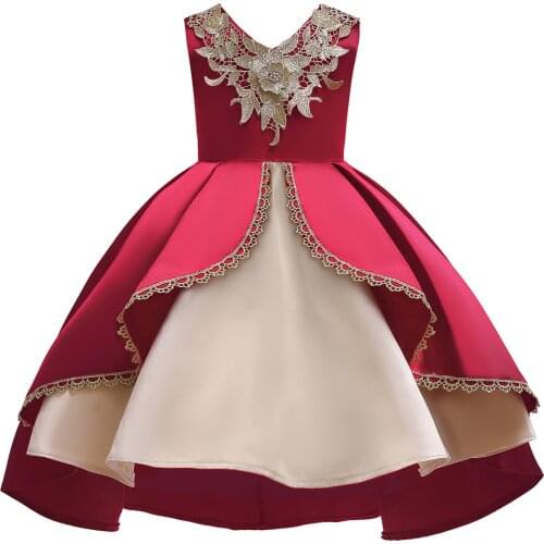 Mermaid Tail Girls Dresses for party and wedding Golden Wire Embroidery Princess dress for baby girl Teenager Christmas dress