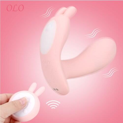 OLO Wearable Rabbit Vibrator 10 Vibration Modes G-spot Clitoral stimulation Smart Heating Remote Control Dildo Vibrator