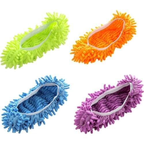 1Pair Shoes Cover Mop Home Floor Cleaning Slipper Chenille Slippers Cover Microfiber Kitchen Cloth Mop Shoes Clearn Cloth