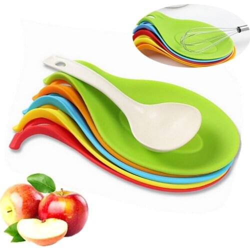 1pc Silicone Spatula Holder Spoon Insulation Mat Silicone Heat Resistant Placemat Tray Pad Desk Mat Drink Coaster Kitchen Tools