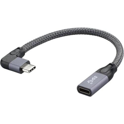 100W PD 5A Curved USB3.1 Type-C Extension Cable HD 4K 60Hz 10Gbps USB-C Gen 2 Extender Cord For Macbook Nintendo ASUS HP Laptop