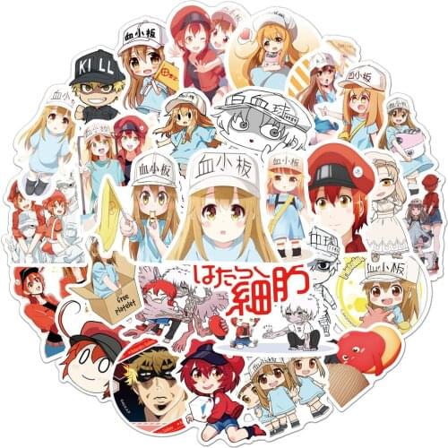 50Pcs Japanese Anime Working Cell Stickers Waterproof Decal Laptop Motorcycle Luggage Snowboard Fridge Phone Car Sticker