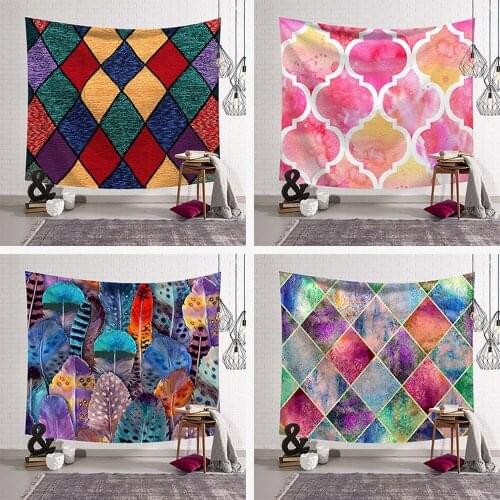 Abstract Geometry Nordic ins Mural Psychedelic Tapestry Wall Hanging Blanket Decor Wall Cloth Tapestries Wall Carpet Banner Flag